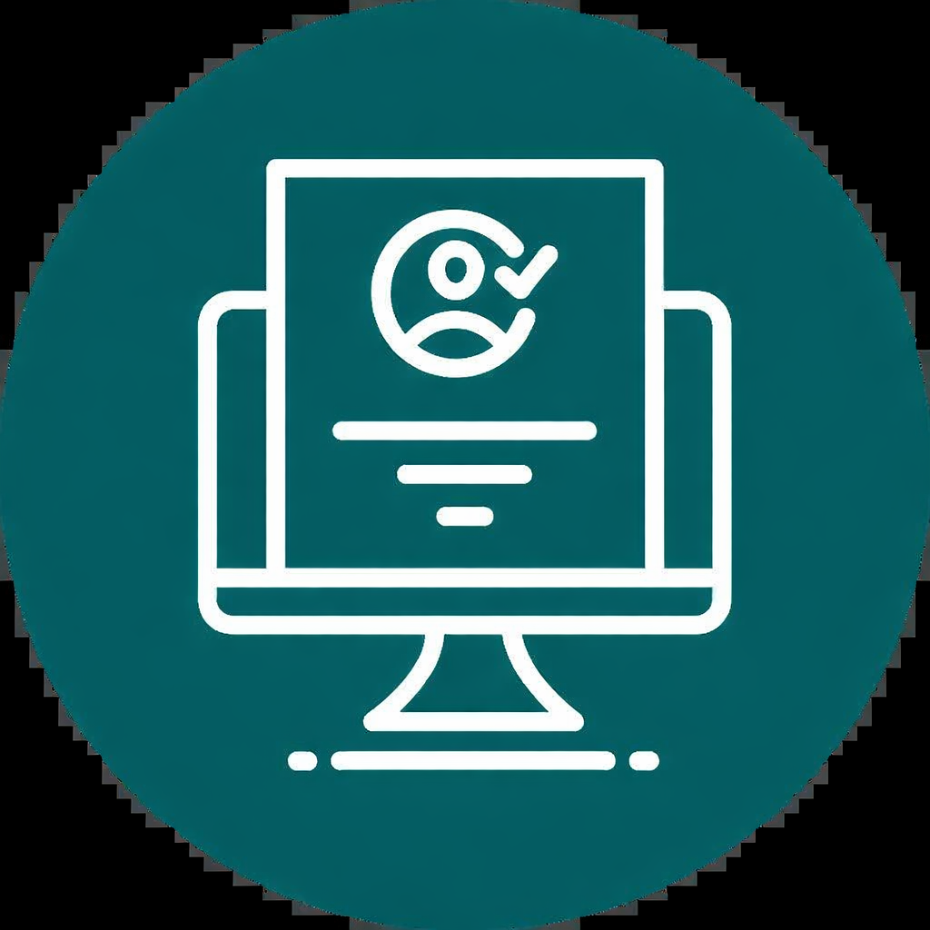 Computer monitor with document and checkmark